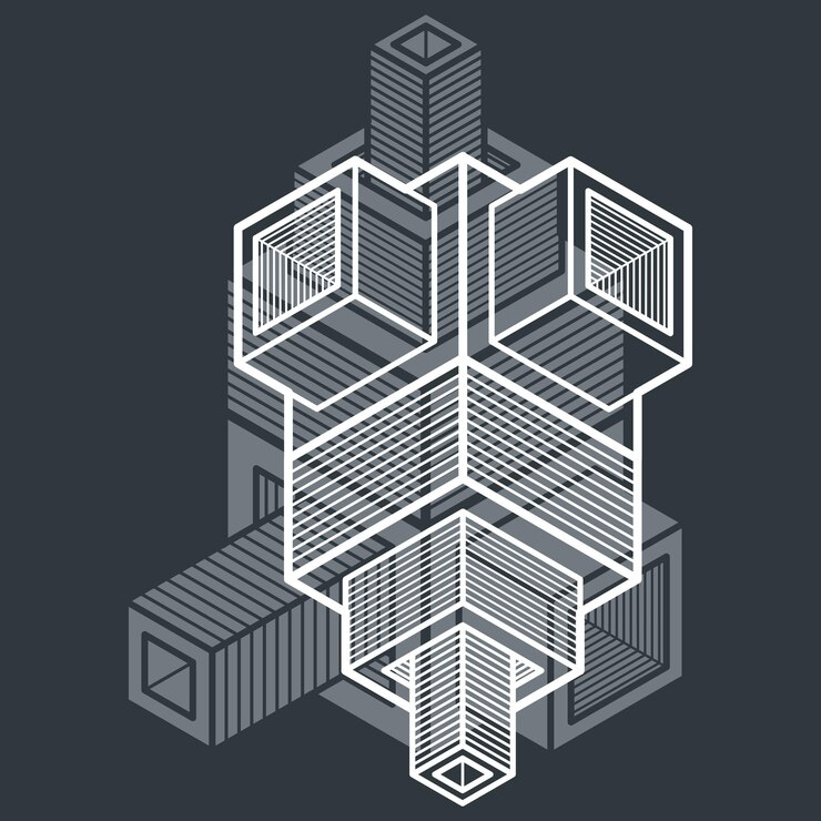 Vector abstract vector geometric form, 3d polygonal shape.