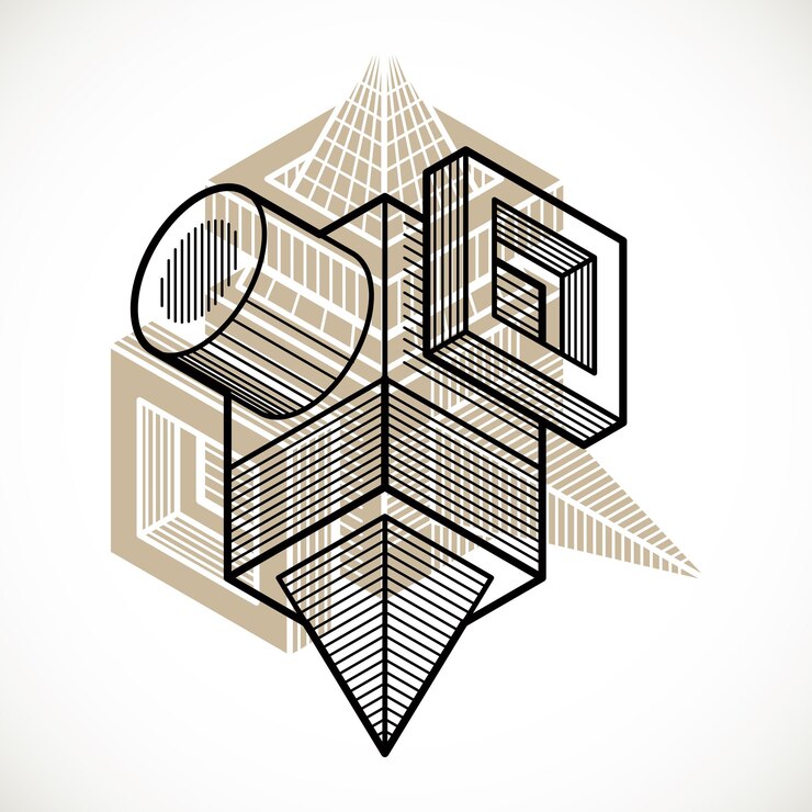 Vector abstract vector geometric form, 3d polygonal shape.