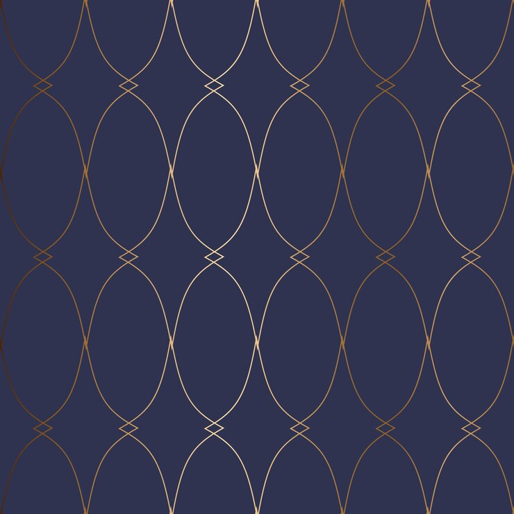 Vector abstract vector geometric seamless golden pattern blue background