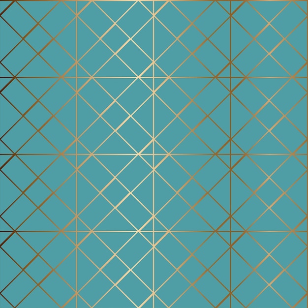 Abstract vector geometric seamless golden pattern Blue background