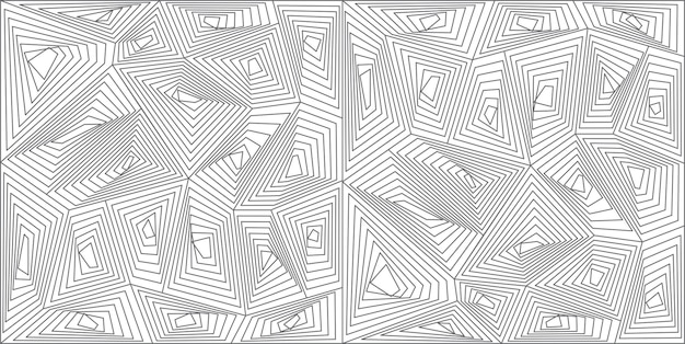 Vettore abstract geometria vettoriale disegno decorativo esecuzione orizzontale illustrazione in bianco e nero