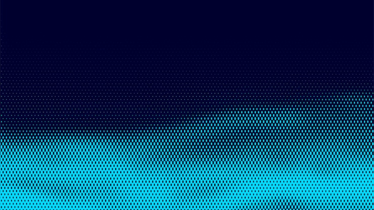 Vector abstract vector halftone background dynamic wave of particles pattern design elements with blue gradient
