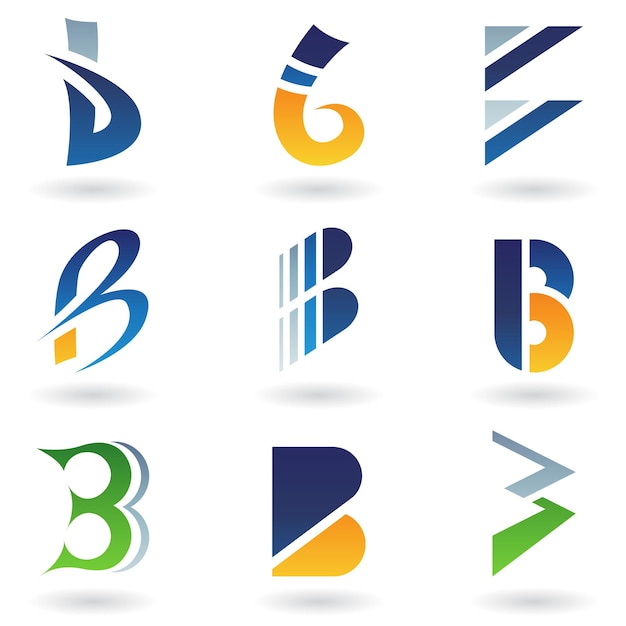 Abstract Vector Icons Based on the Letter B