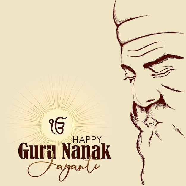 Abstract vector illustratie gelukkig goeroe nanak jayanti.