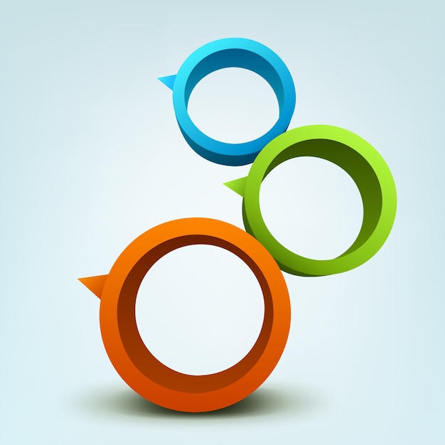 Abstract vector illustration of 3d rings