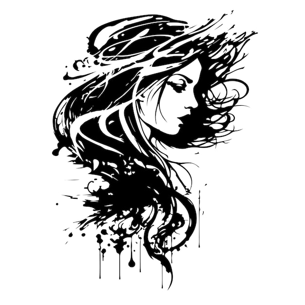 Vector abstract vector illustration of a beautiful woman female silhouette great for the logo of the beauty industry