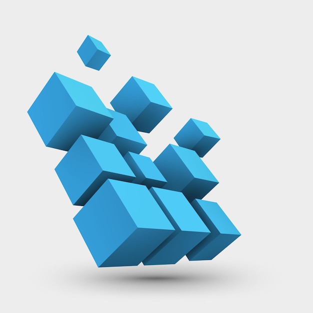Абстрактная векторная иллюстрация Состав 3d-кубов Дизайн фона для баннерного плаката Дизайн логотипа