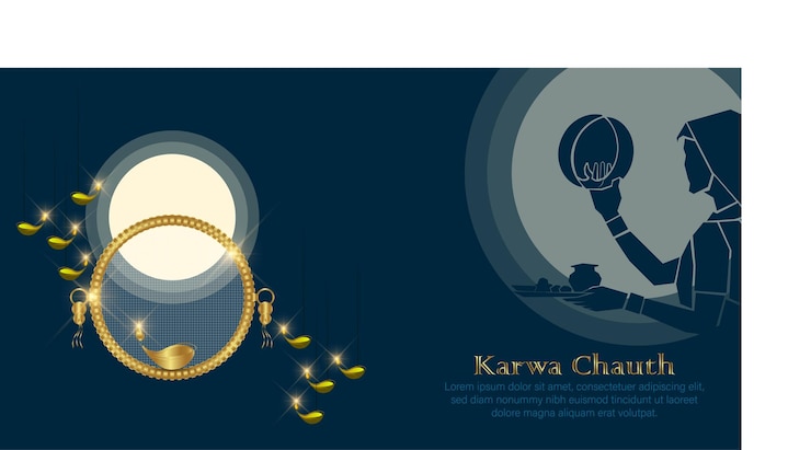 वेक्टर abstract vector illustration of karwa chauth.