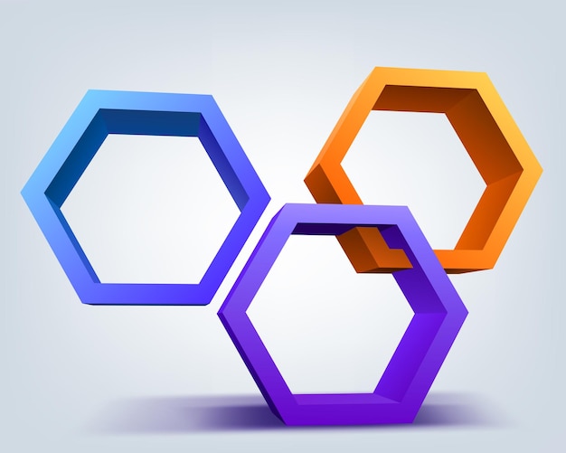 Abstract vector illustration with 3d hexagons and place for text this file is eps10 vector and it includes gradient meshes blending modes and transparency effects