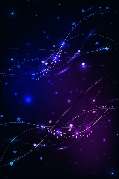 Abstract vector illustration with glowing lines and stars EPS10