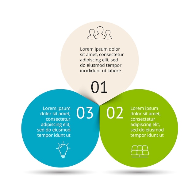 Modello di diapositiva di presentazione di infografica vettoriale astratta diagramma circolare grafico con 3 passaggi
