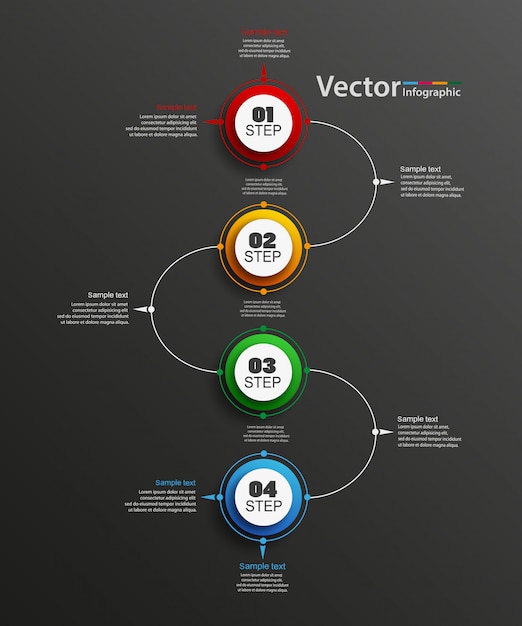 Abstract vector infographics number options template with 4 steps
