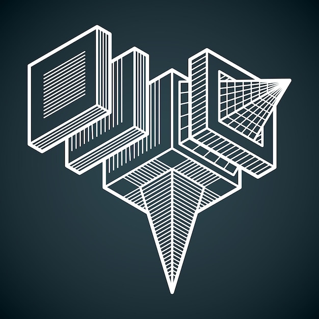 Abstract vector isometrische dimensionale vorm gemaakt met behulp van geometrische figuren.
