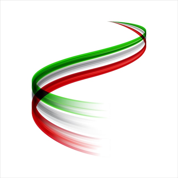 Abstract vector kielzog bewegende dynamische Italiaanse vlag concept