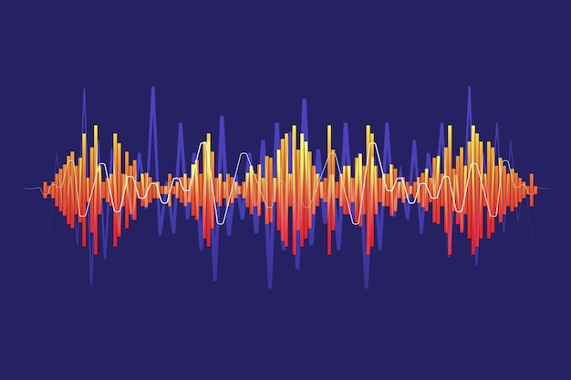 Abstract vector kleurrijke pulse wave lijnen equalizer Digitale neon audio concept van muziek technologie achtergrond