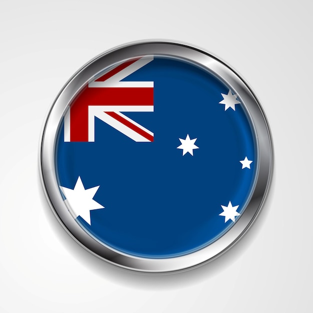 Abstract vector knop met metalen frame. australische vlag