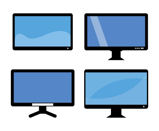 Vector abstract vector lcd monitor icon design template (iconontwerp sjabloon voor vector lcd-monitor)