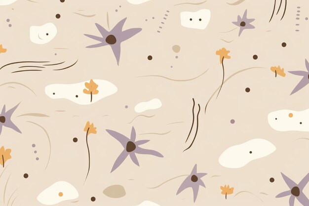 Vector abstract vector light purple brown and beige color botanical element pattern