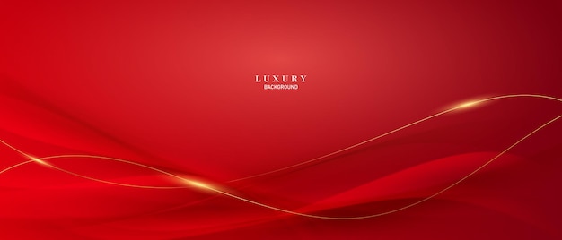 Abstract vector luxury red and gold background modern creative concept