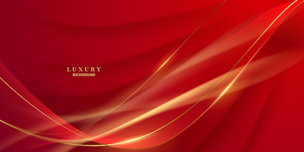 Abstract vector luxury red and gold background modern creative concept