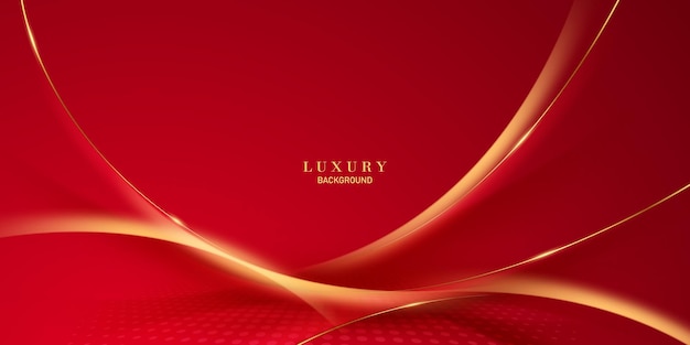 Abstract vector luxury red and gold background modern creative concept