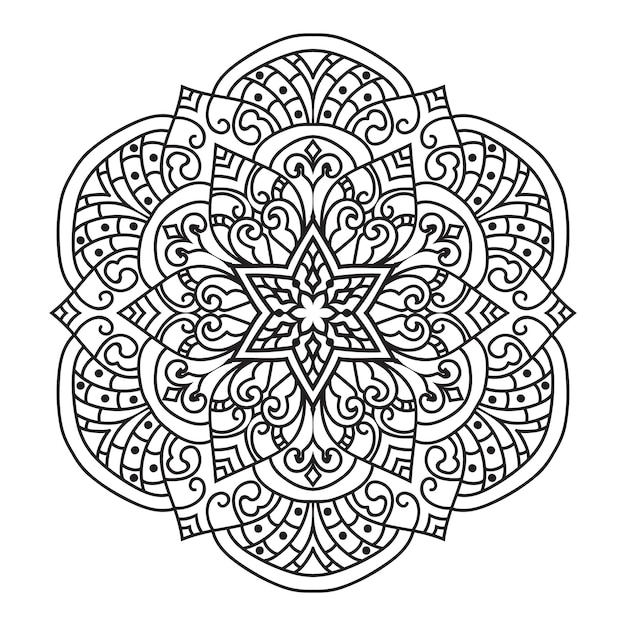 Abstract Vector mandala Pattern.Black and white illustration.Outline.Coloring page for coloring book