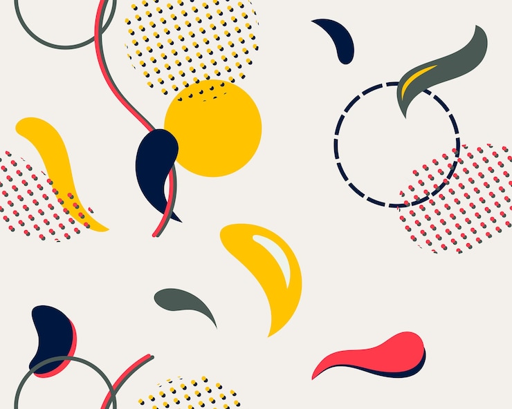 Vector abstract vector naadloos patroon met stippen spatten cirkels abstracte geometrische achtergrond