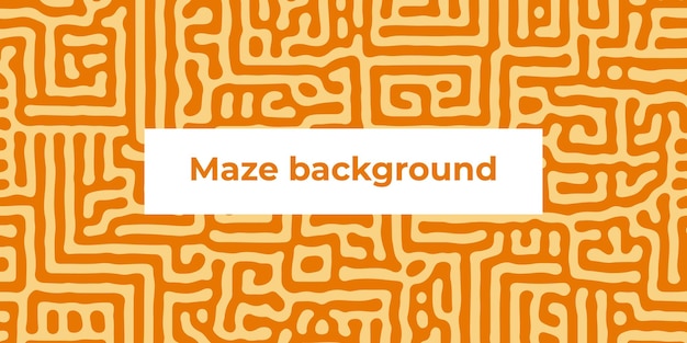 Abstract vector orange maze background