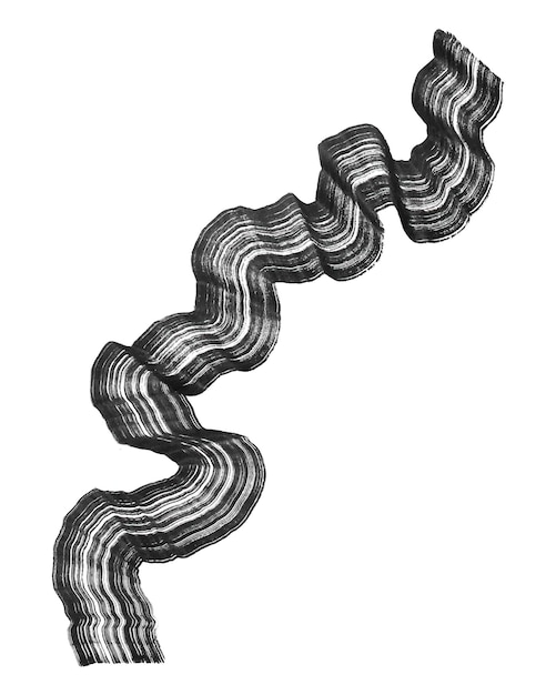 Абстрактный векторный мазок краски Ручной рисунок элемента дизайна Черные чернила на белом фоне