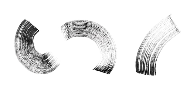 抽象的なベクトル ペイント汚れセット 手描きのデザイン要素 白い背景に黒のインク マーク グランジ テクスチャ