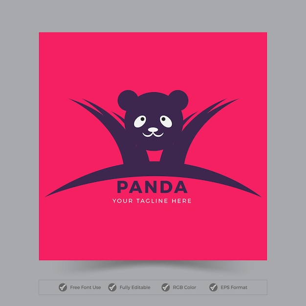 Disegno del logo del panda vettoriale astratto