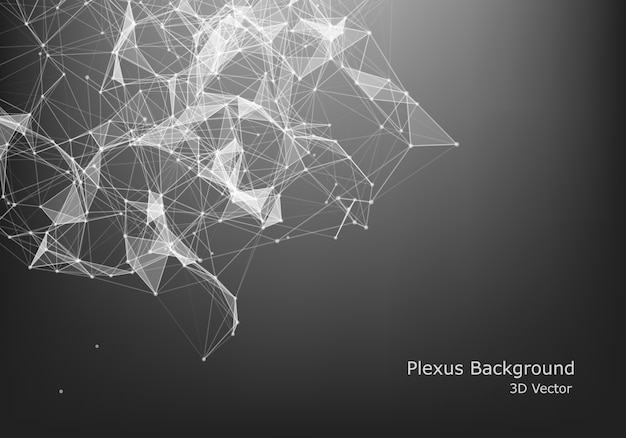 Abstract vector particles and lines. plexus effect. futuristic illustration. polygonal cyber structure. data connection concept.