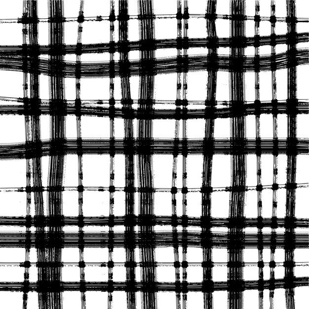 Abstract vector pattern in a cage irregular lines vertical and horizontal brush strokes