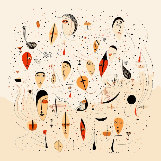 Abstract vector pattern in concept of human expressions