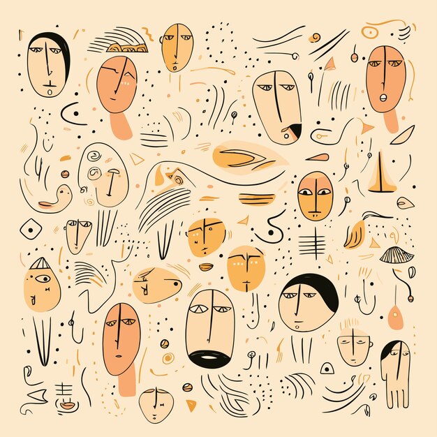 Abstract vector pattern in concept of human expressions