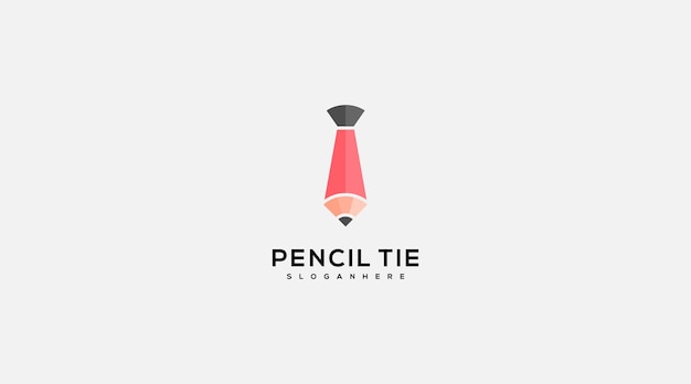 Абстрактный вектор дизайна логотипа Pencil Tie