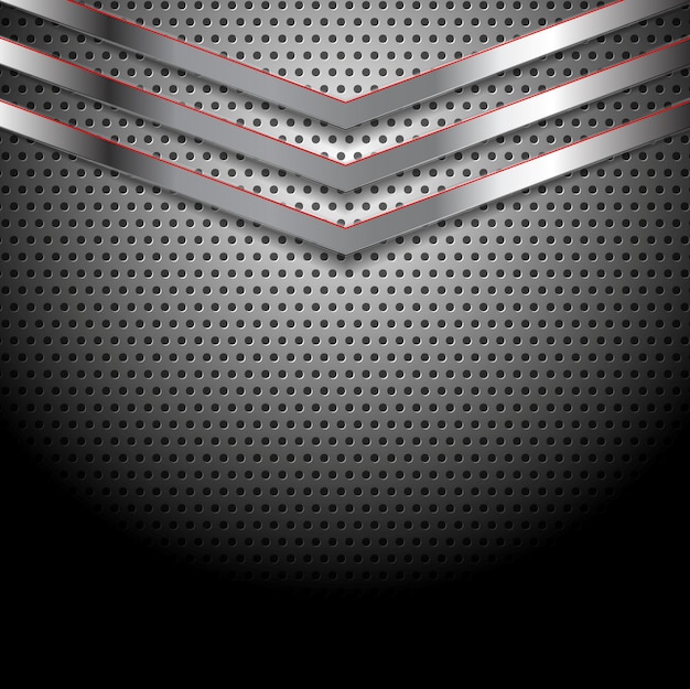 Abstract vector perforated metallic background with arrows