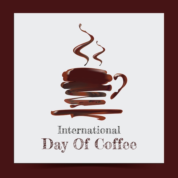Abstract vector poster van internationale koffiedag