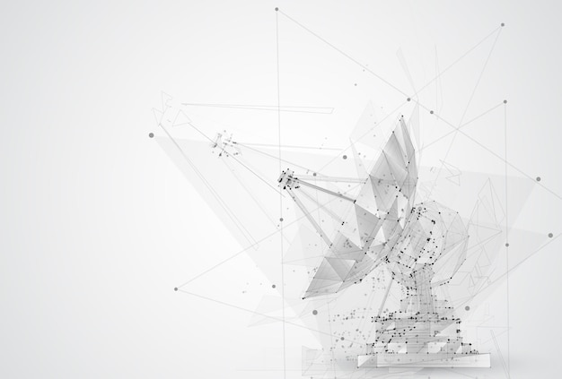 Abstract vector Radio antenne astronomie en ruimteonderzoek