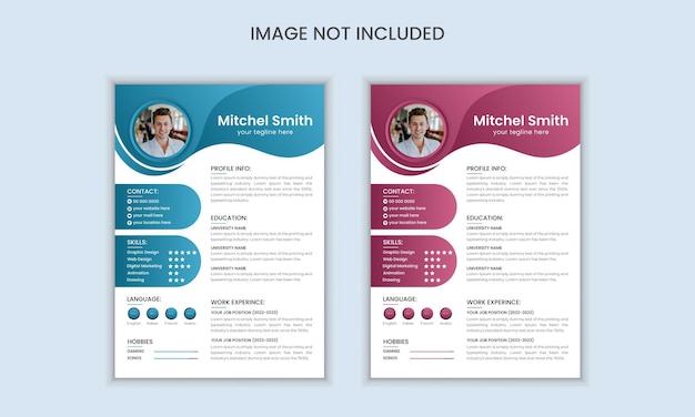 Abstract vector resume or cv design template for your business