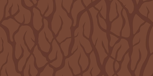 Vector abstract vector seamless light brown banner with brown thickets of tree branches