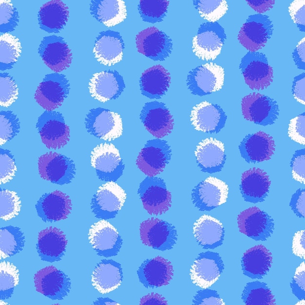 Abstract vector seamless pattern with brush circles paint Polka dot background