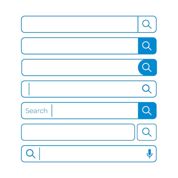 Vector abstract vector search bar line icons pack design template