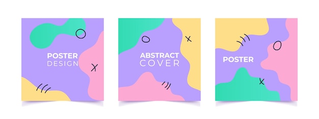 Abstract vector set creatieve achtergronden Minimalistische trendy stijl ontwerpsjablonen voor sociale media print cover achtergrond Vector illustartion