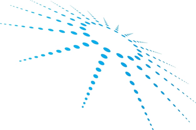 ロゴタイプのデザインに最適な青い色のドットで作成された抽象的なベクトル形状
