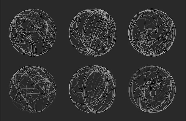 Sfera vettoriale astratta di linee e curve. impostato