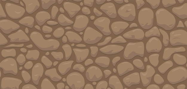 Vector abstract vector stone wall. seamless cartoon pattern