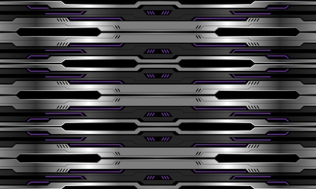 Abstract vector technology metal cyber purple power black geometric seamless pattern background