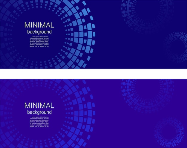 Abstract vector template of a long banner for social networks Minimal BLUE gradient background