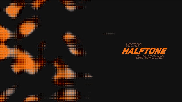 Abstract vector torn orange halftone background. scrathed dotted texture element.